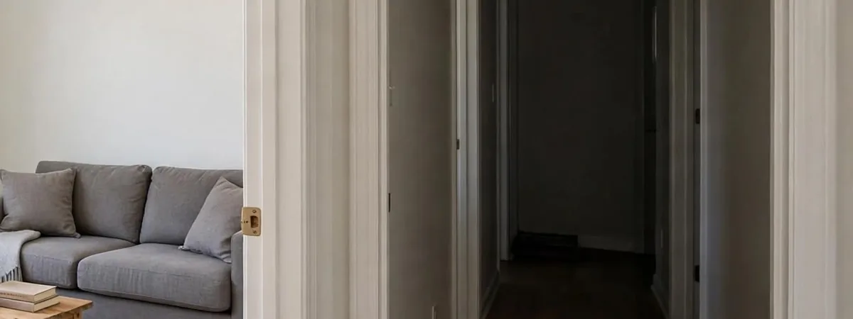Bathroom mold remediation Littleton: a bright hallway and doorway in a Colorado home, where shower mold removal starts with a moisture check